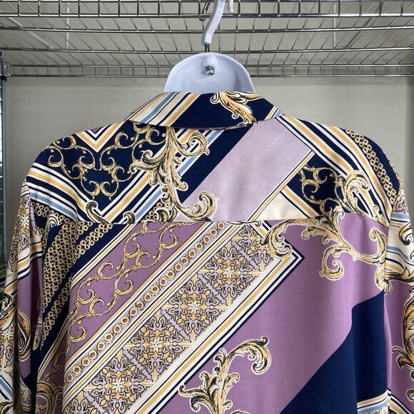 Chico's Regal Print Popover Tunic Top Size 2 Large Statement‎ Flowy Oversized - Picture 13 of 13